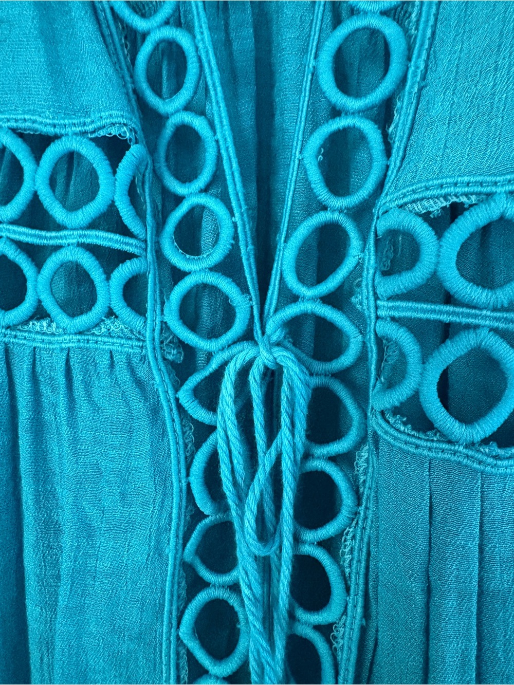 Gorgeous Rebellion Teal Crochet-Trim Women’s Swim Coverup